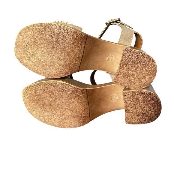Sophia Milano Made Italy Tan Suede Block Heel Sandals size 8 NWTs - Picture 12 of 12